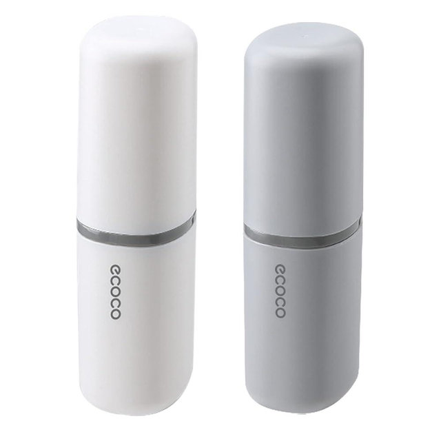 ZWCEGND 2PCS Toothbrush Travel Case,Multi-Function Portable Toothbrush Cove,Dustproof Toothbrush Holder,Suitable for Business Camping Travel or Daily Use(White + Gray)
