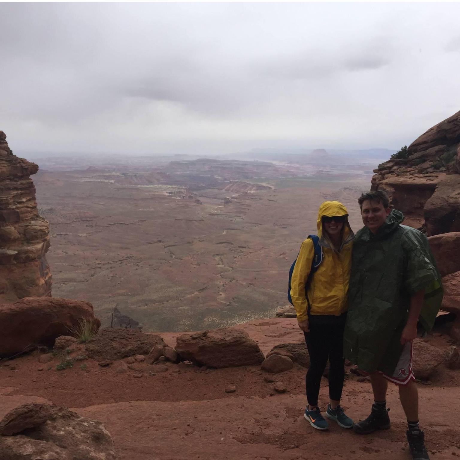 All smiles before our 11 mile trek into Canyonlands National Park - May 2015