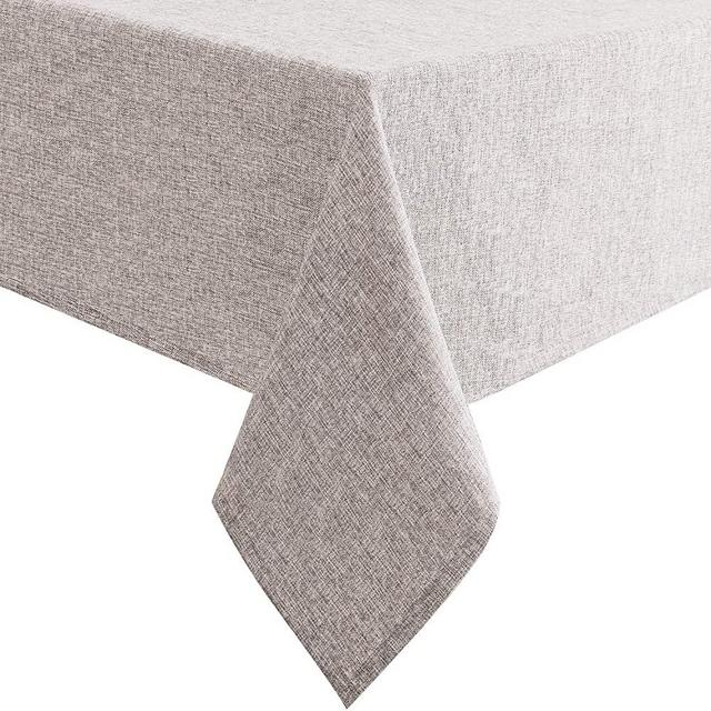 Hiasan Faux Linen Rectangle Tablecloth - Waterproof Wrinkle and Stain Resistant Washable Table Cloth for Kitchen Dining Room Holiday Dinner, Stone, 54 x 80 Inch