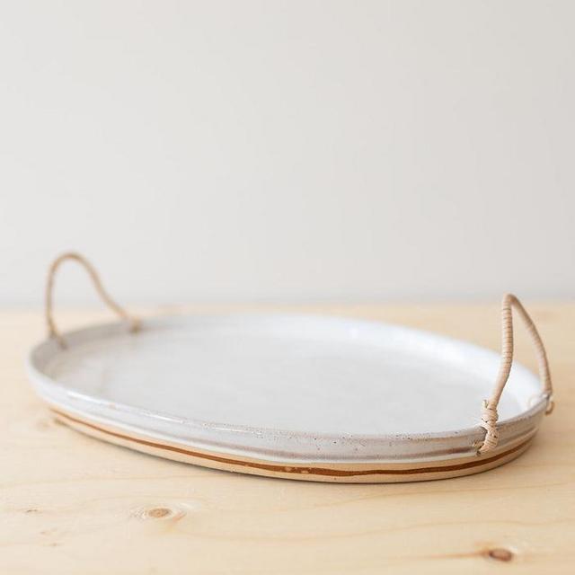 Stoneware Platter with Handles