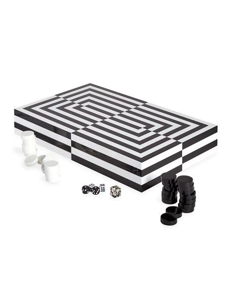 Jonathan Adler Optical Illusion Art Backgammon Set