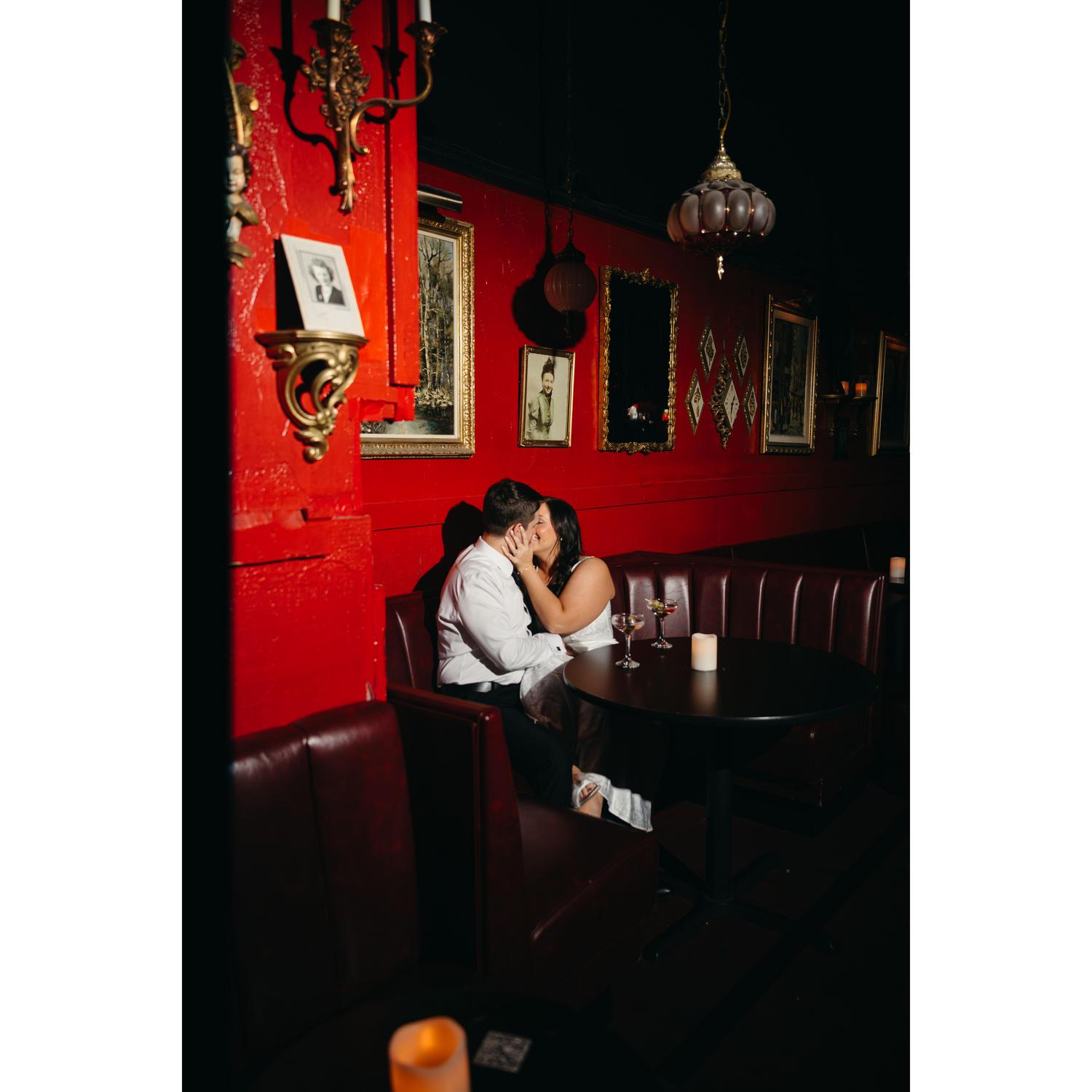We had our first kiss in this booth.