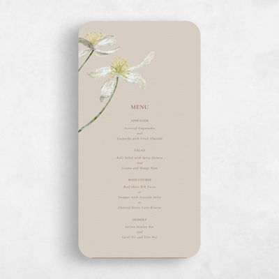 Beige Rounded Wedding Menu - Marlette