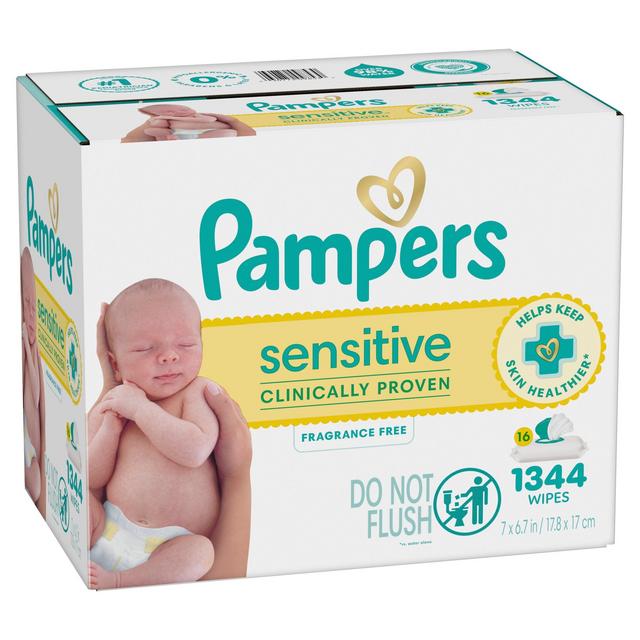 Pampers Sensitive Baby Wipes, Unscented, 1344 Total Count