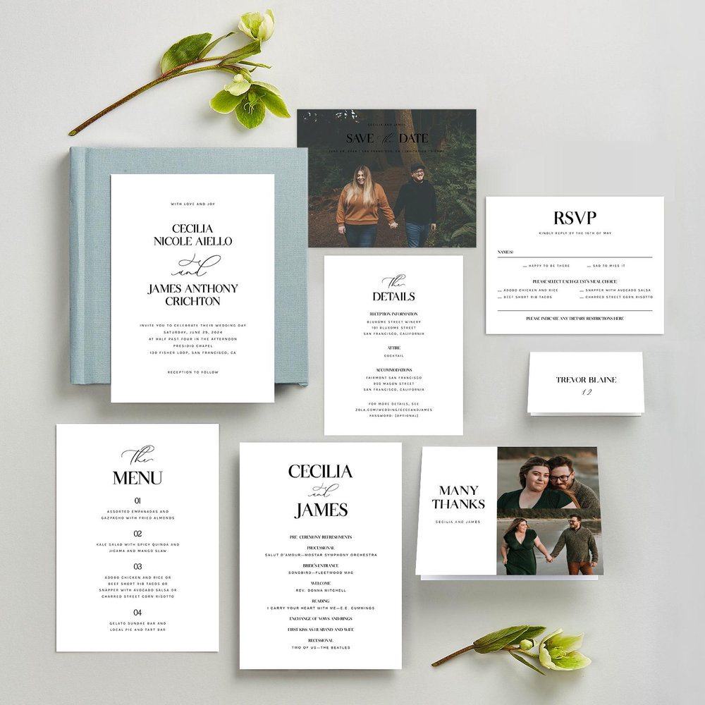 Margret Portrait | White | Zola Wedding Invitations