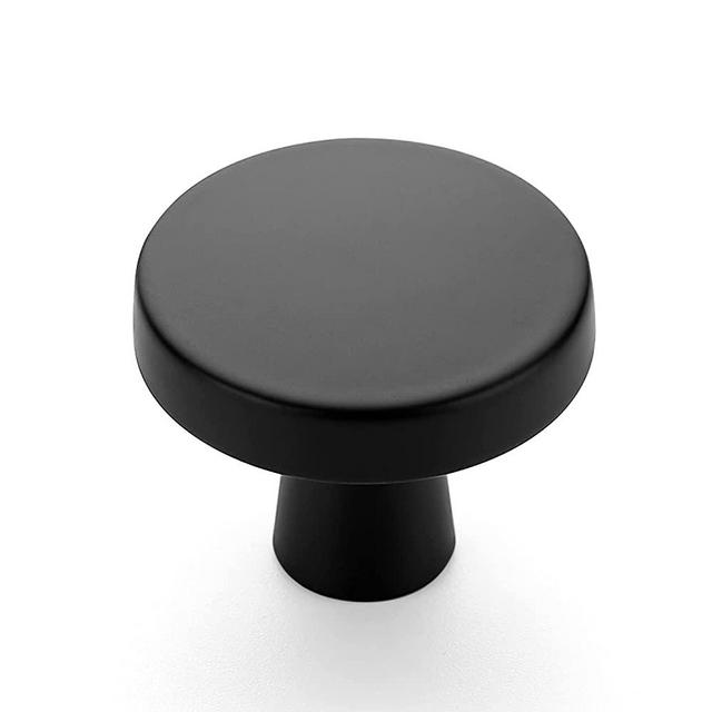 Ravinte 15 Pack Drawer Pulls 1-1/4 Inch Kitchen Cabinet Knobs Solid Round Dresser Drawer Knobs Matte Black Dresser Knobs Drawer Knobs Simple Cabinet Hardware for Cupboard Drawer Pulls