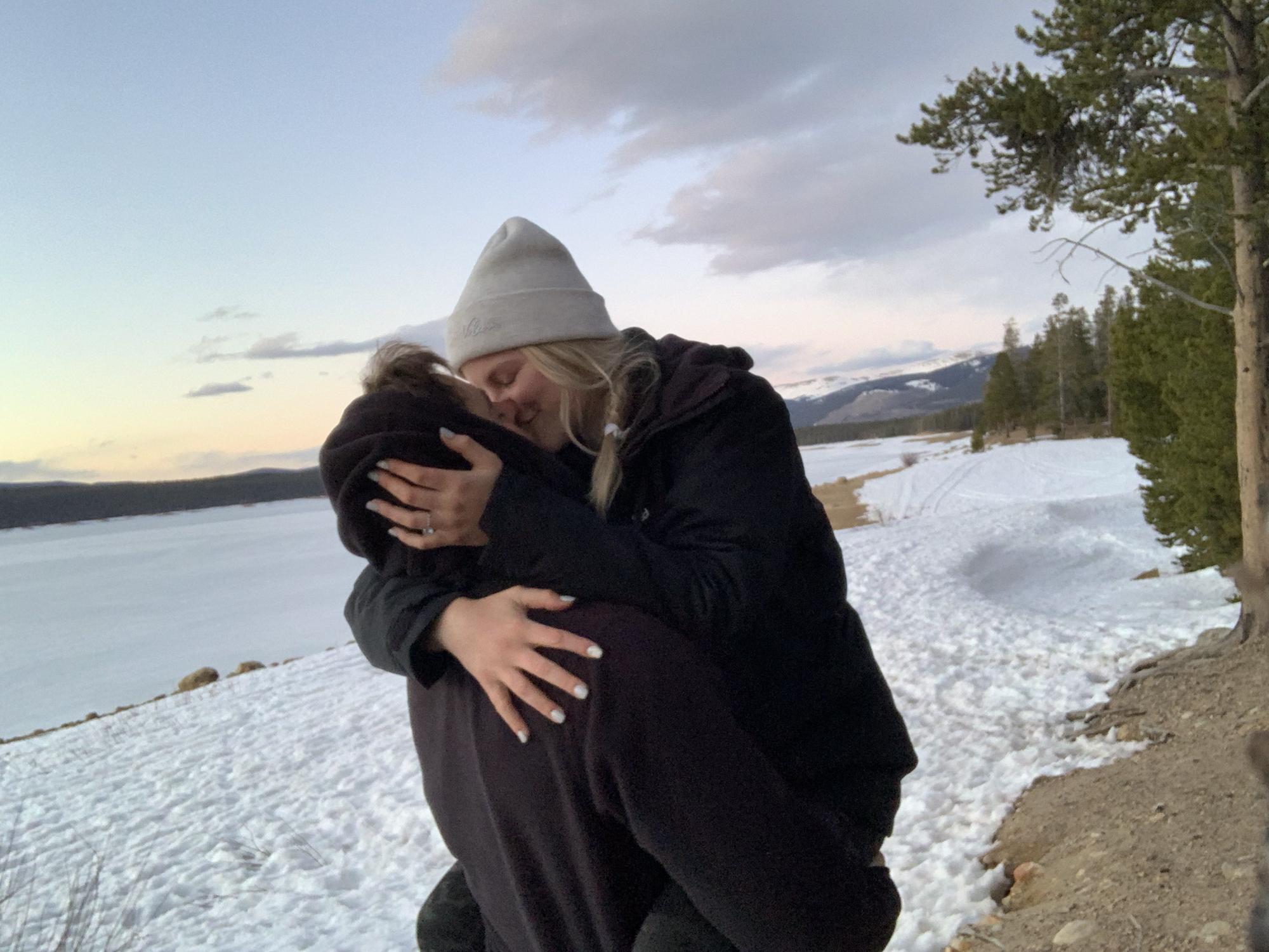 Right after he proposed at Turquoise Lake, Leadville, CO