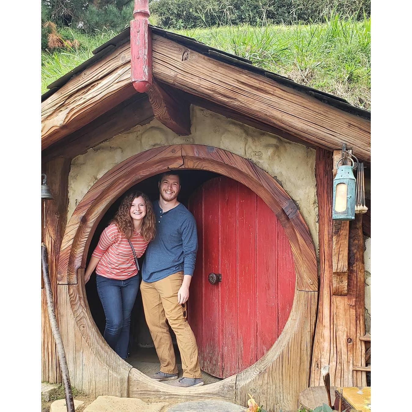 Visiting Hobbiton in New Zealand, a long-term aspiration of Tim's! 3/22/2019