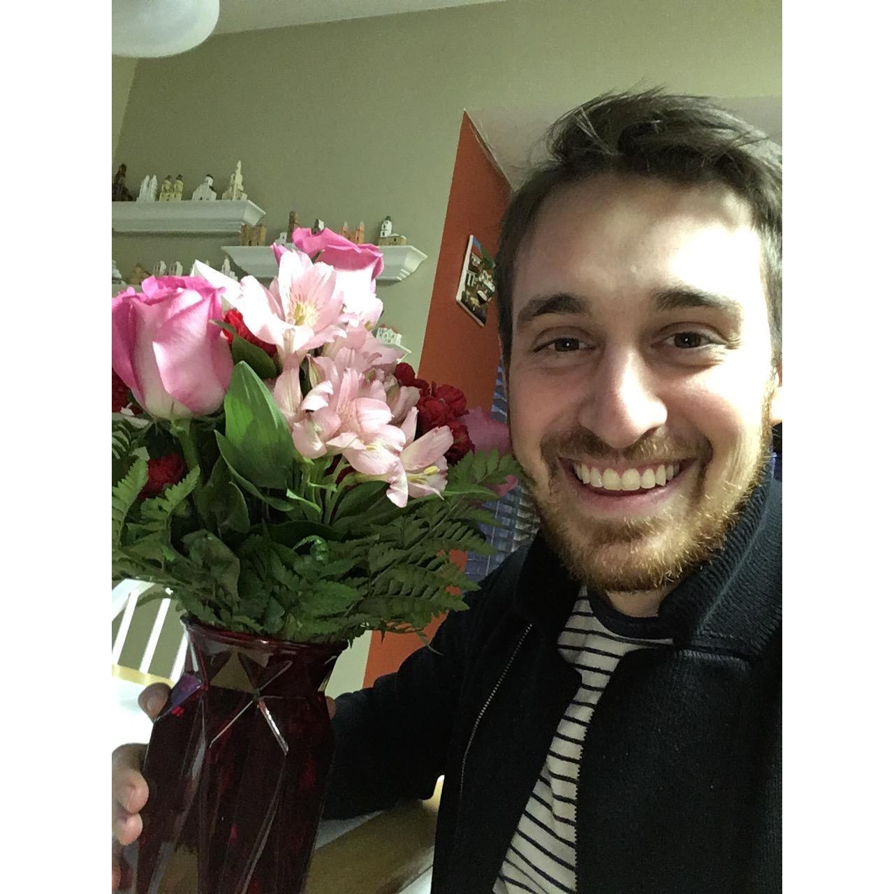 Kathy sent Seb flowers :-)