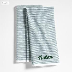 Textured Terry Pendula Green Organic Cotton Kitchen Towels, Set of 2 + Reviews | Crate & Barrel
