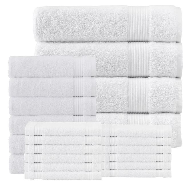 Classic Turkish Towels Amadeus Luxury Turkish Cotton Towel Collection Towel 6 Piece Set, Size: Set of 6, Gray