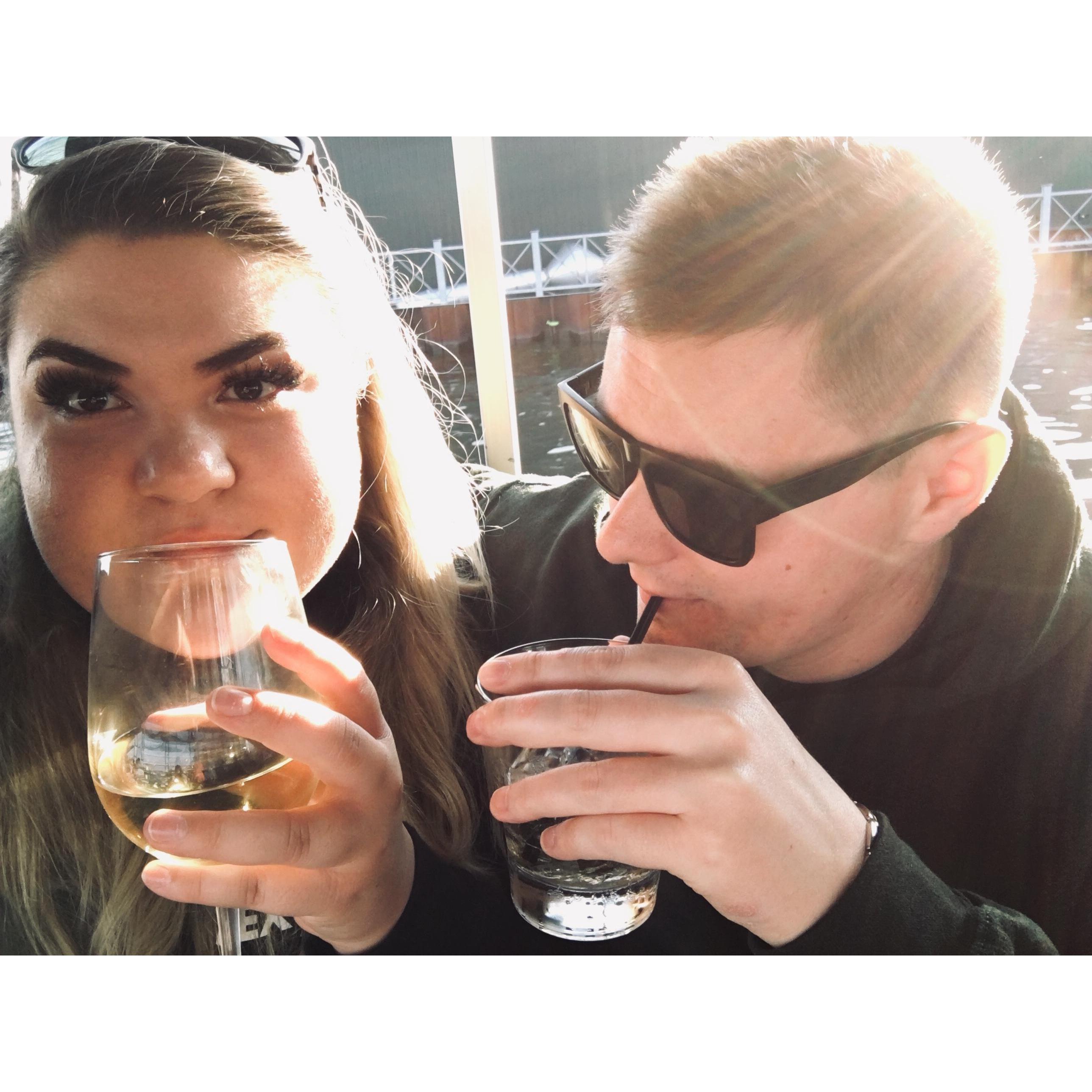 We went to an event for Danny's work and the first thing I ask is "is there an open bar?"