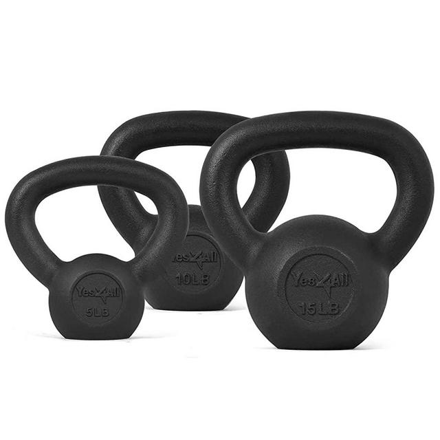 Yes4All Powder Coated Kettlebell Set of Weight - 25 ,30 ,35 ,45, 60, 70, 105lbs