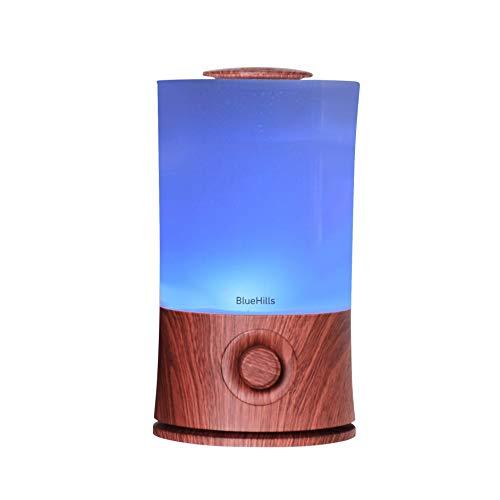 BlueHills Premium 2000 ML XL Large Essential Oil Diffuser Aromatherapy Humidifier for Large Room Home 40 Hour Run Huge Coverage Area 2 Liter Extra Large Capacity Huge Diffuser Dark Wood Grain (E003)