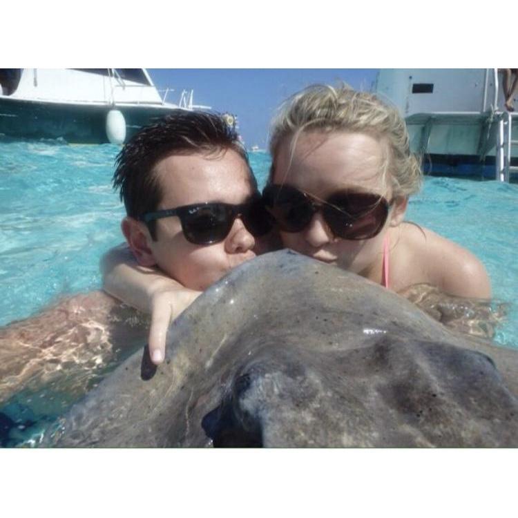 Swimming with stingrays in Grand Cayman Islands 2015