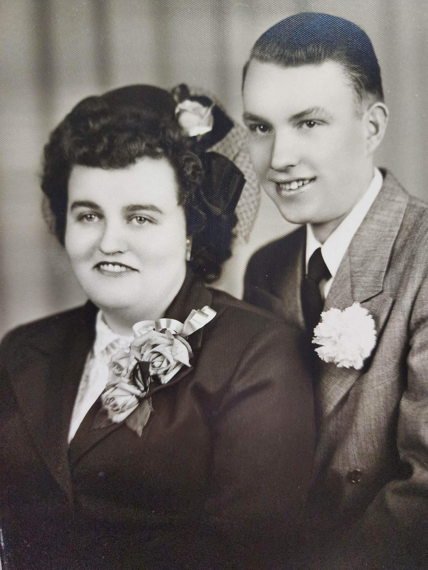 Grandpa Jr. and Grandma Jean Wedding Photo in 1951