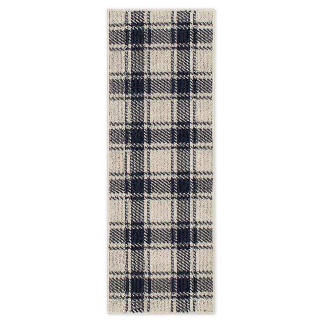 Bee & Willow™ Home Plaid 1'8 x 4'5 Runner in Cream/Navy