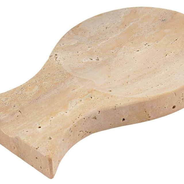 SPESHSTONES Marble Spoon Rest 8'' Inches Travertine Marble Spatula Fork Ladle Handmade Utensil Rest Keeper - Cooking Spoon Organizer - Stove Top Chef Kitchen Tool Spoon Holder