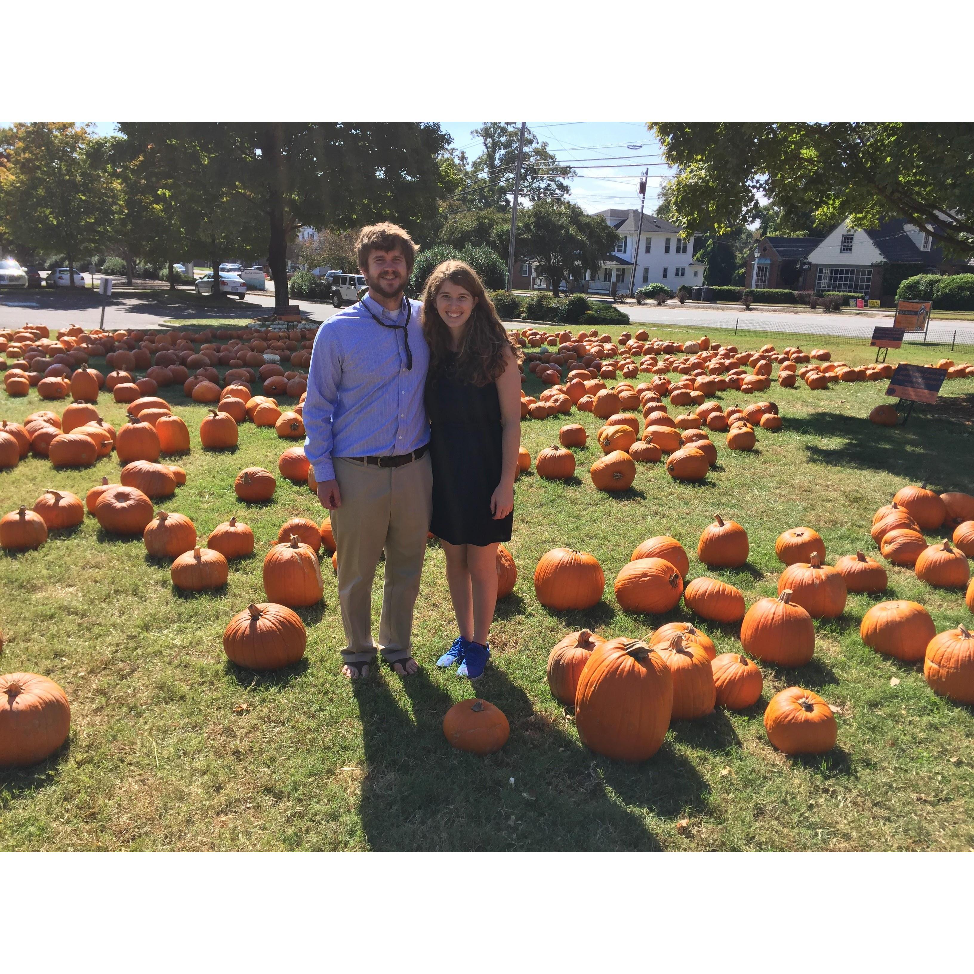 Jeremy's first trip to the Maple Springs Pumpkin Patch - October 2016
