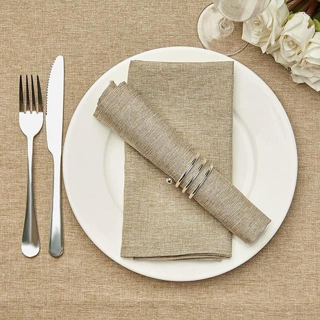Mebakuk Cloth Napkins Set of 12, Premium 17 x 17 Inch Solid Washable Linen Style Napkins, Soft Table Napkin for Wedding Party Restaurant Dinner Parties (Mocha, Set of 12)