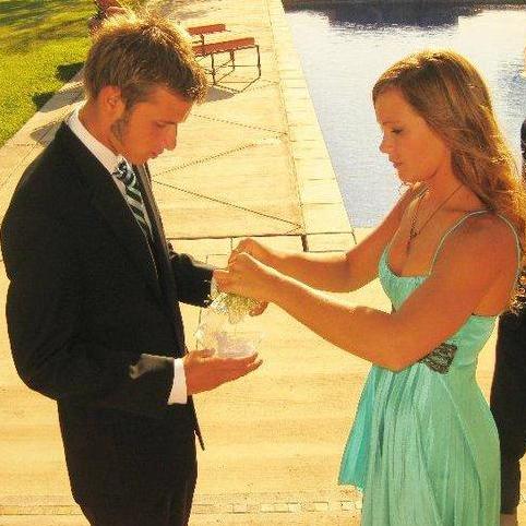 Freshman year prom (check out those sideburns)