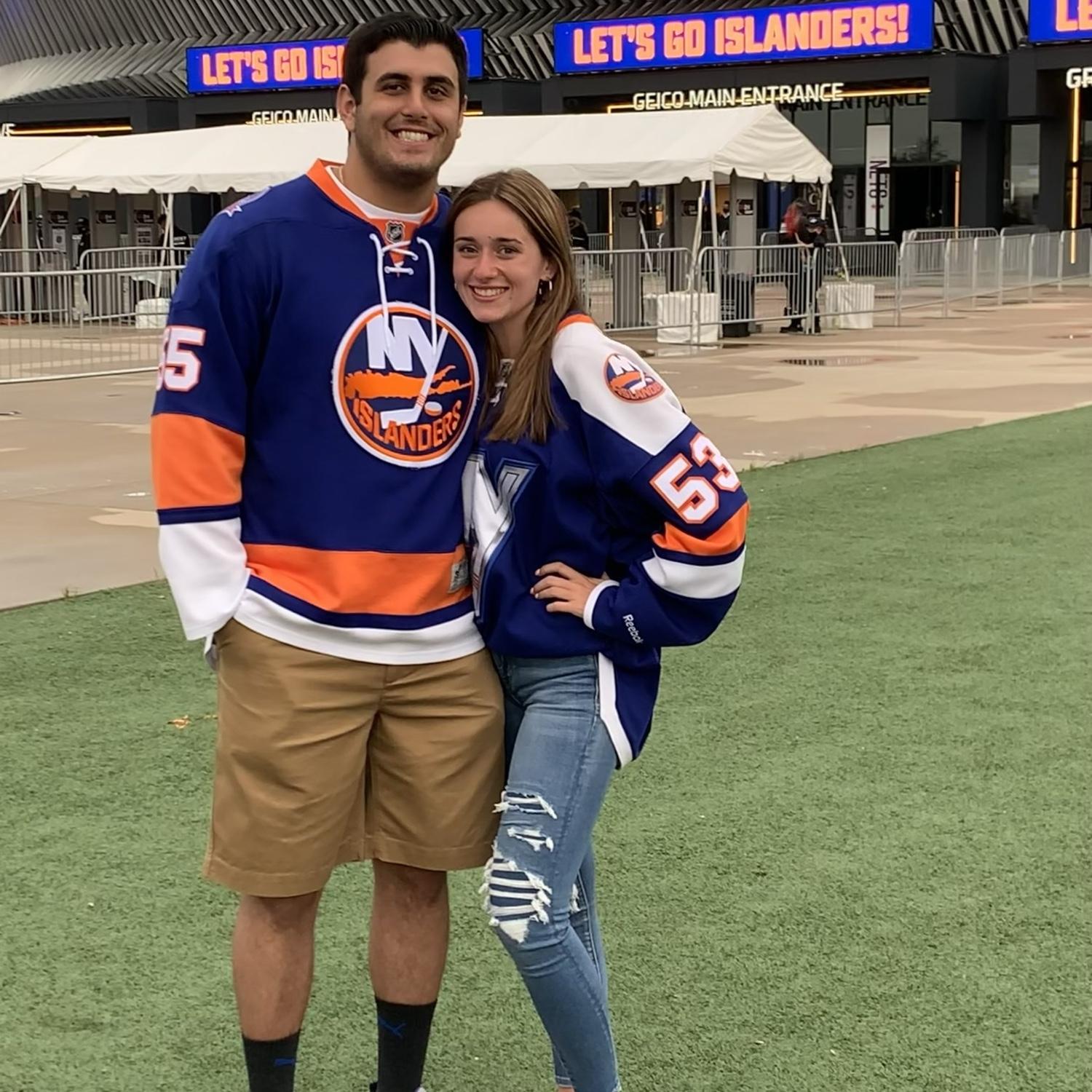 Nicole convinced Anthony to let her keep his Cizikas jersey….Go Isles!!!