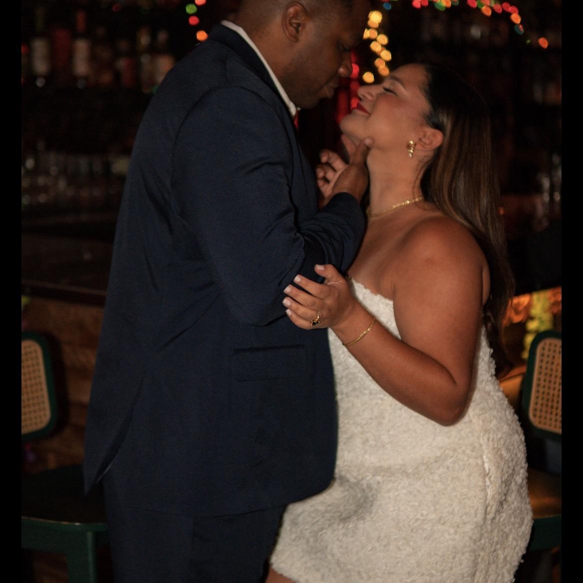Engagement session at the Christmas bar!