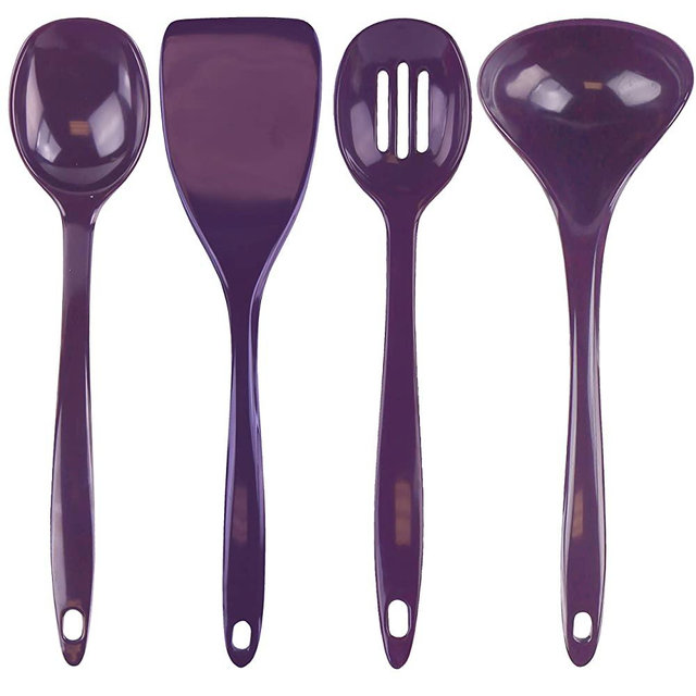 Calypso Basics by Reston Lloyd Melamine Utensil Set, 4-Piece, Plum