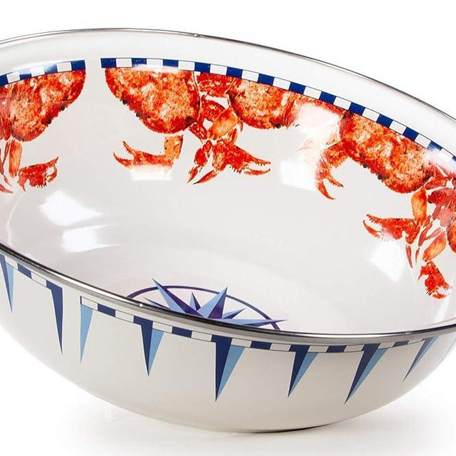 Golden Rabbit Enamelware - 4qt Serving Bowl (Crab House)
