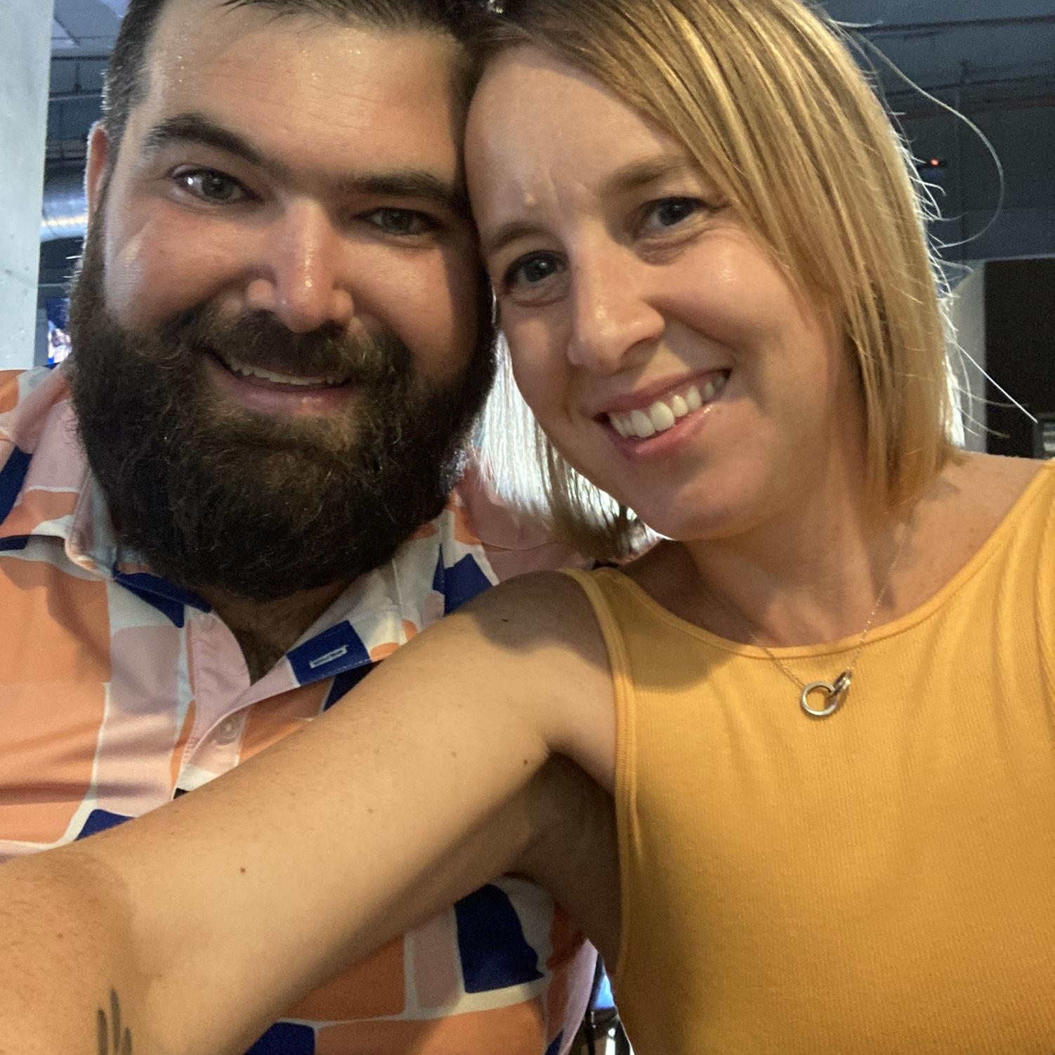 celebrating moving to Cleveland and our anniversary at The Flats