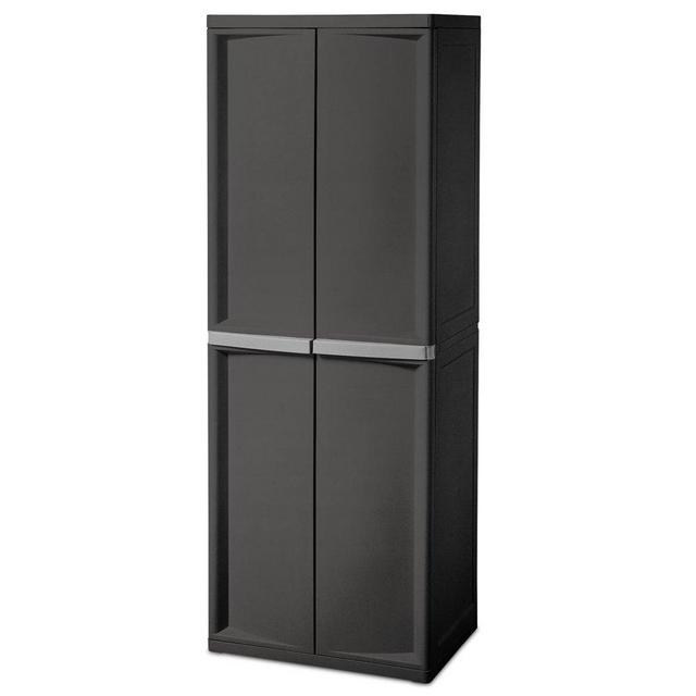 Sterilite 4 Shelf Cabinet Flat Gray, Plastic