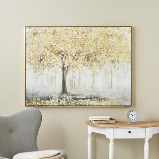 Landscape Paint Splatter Forest Framed Wall Art