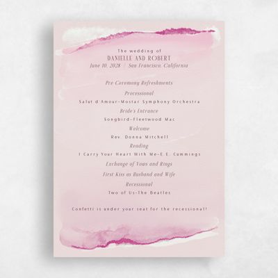 Blush, Pink Wedding Program - Balla