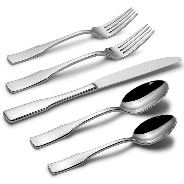 Alata Kate 60-Piece Silverware Set Stainless Steel Flatware Set,Service for 12,Mirror Polished Cutlery Set,Dishwasher Safe