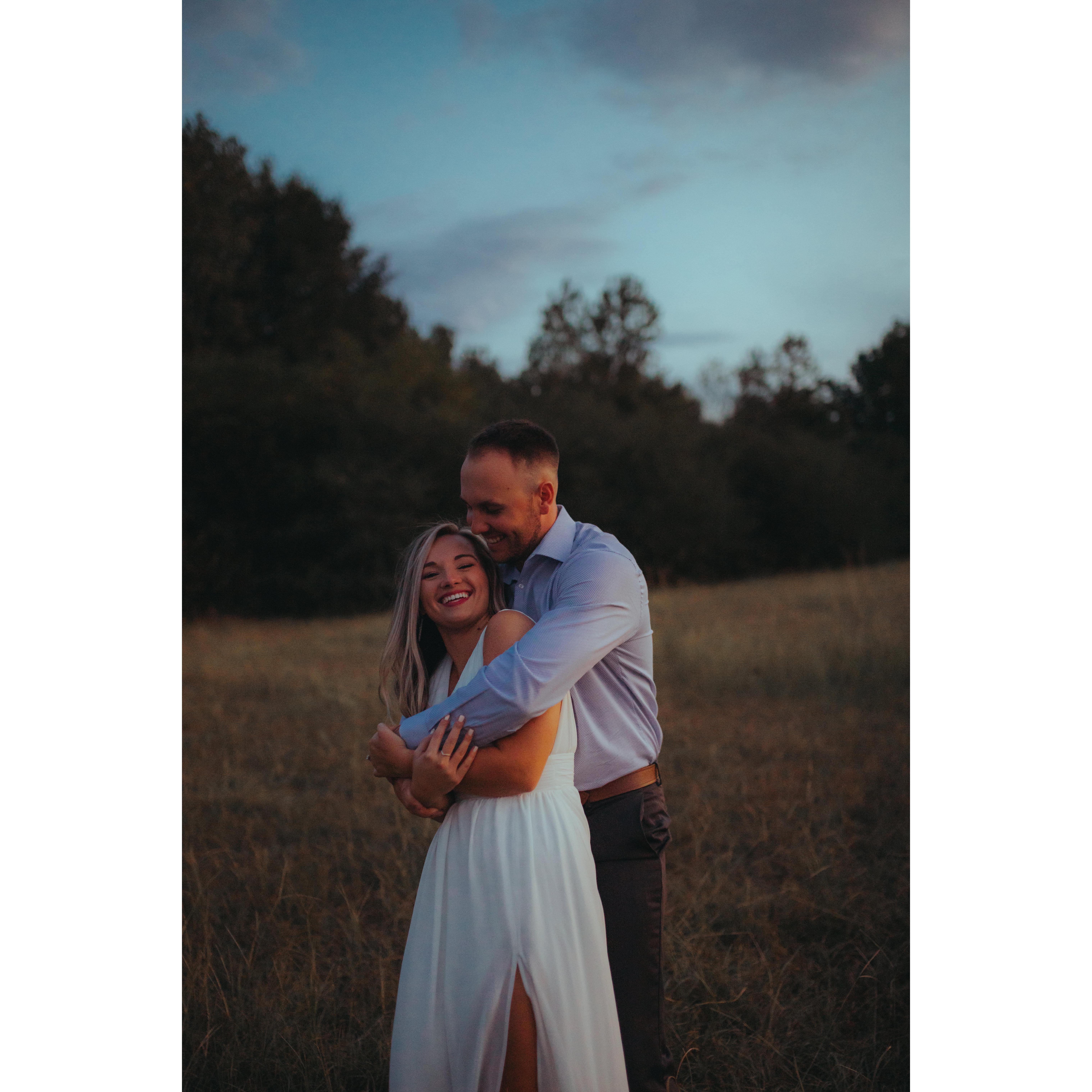 We tried to incorporate meaningful places into our engagement photos. This is a park where we take our dogs in the evenings is a part of our normal, everyday life. simple = happy