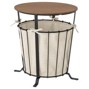 ÄNGESBYN Storage table, black/pine light brown stained, 16 7/8 "