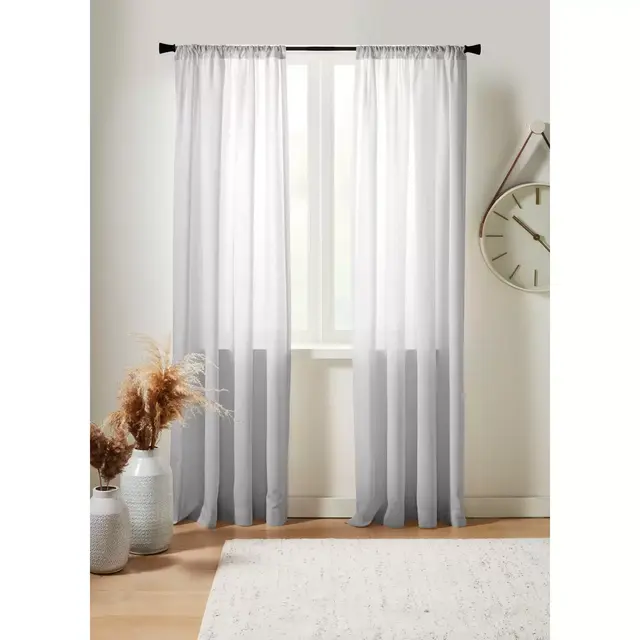 Studio 3B™ Delray 84-Inch Sheer Linen Window Curtain Panel in Grey (Single)