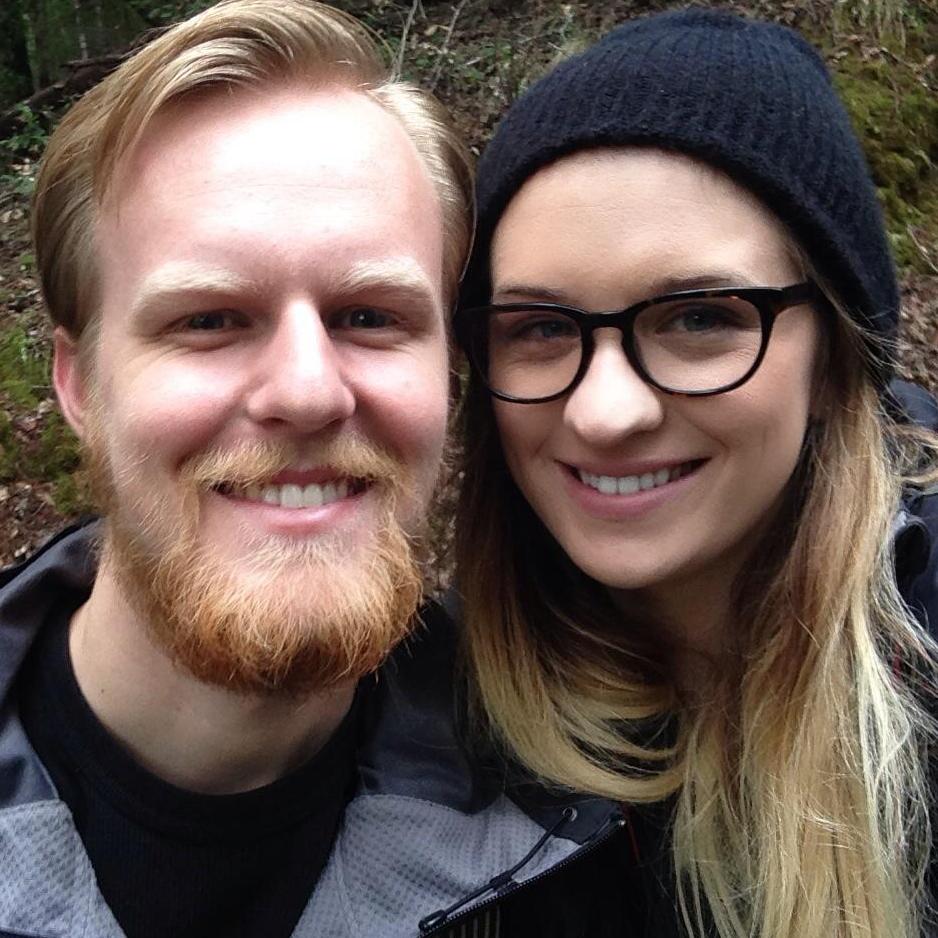 This is us in Armstrong Woods on a Valentines Day hike in 2013.