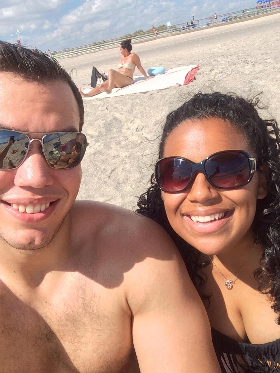 Celebrating Eddie's Birthday on the beach on one of our first dates!