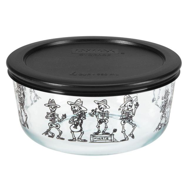 Pyrex®Day of the Dead 4-cup Glass Food Storage Container (Lid Sold Separately)