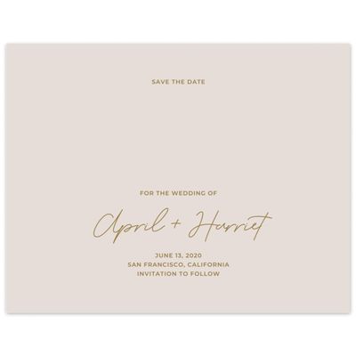 Tan, Brown Wedding Digital Save the Date - Geneva Type