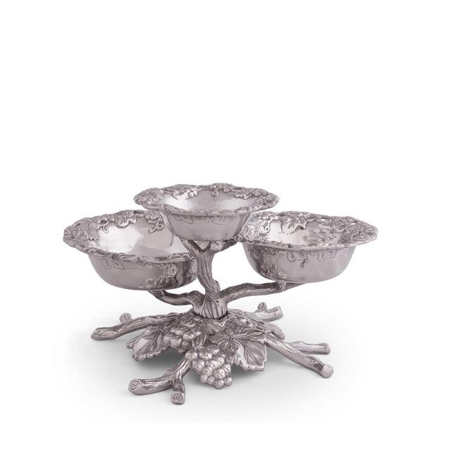 Arthur Court Designs Aluminum Grape Tiered 3-Bowls