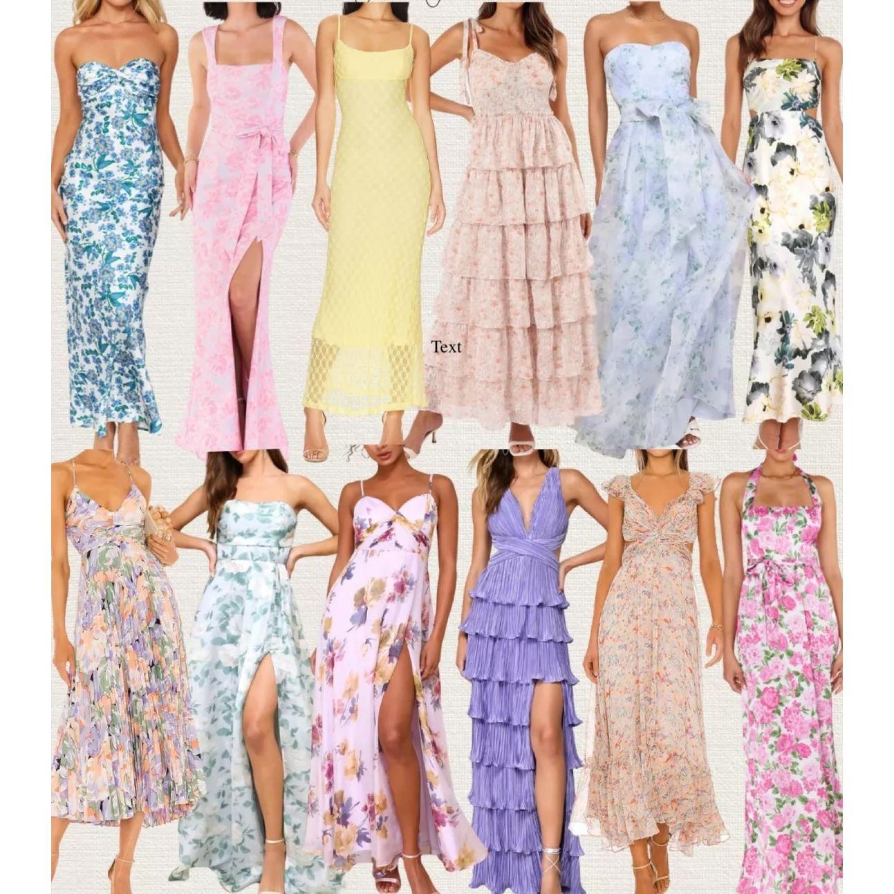 This is the inspiration for what we'd love our lovely ladies to wear—elegant, flowy, and sophisticated in vibrant spring colors!