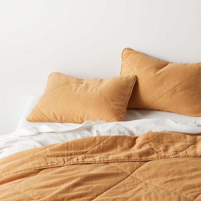 European Flax ®-Certified Linen Brulee Brown King Quilt