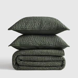 Organic Cotton Hand Stitched Quilt Set in Pine