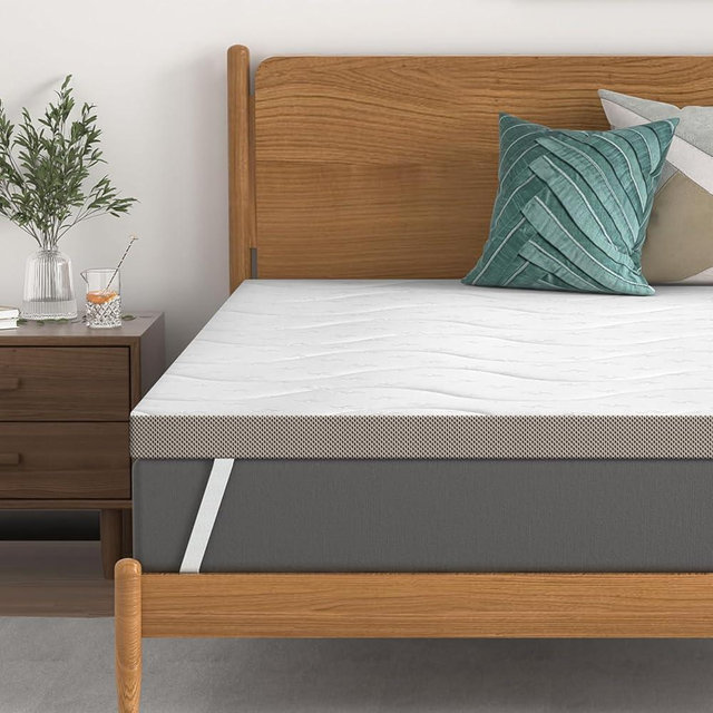 Sleepmax Extra Firm Mattress Topper 3 Inch Queen Size - Firm Mattress Pad Bed Topper for Pain Relief - High Density Foam with Washable Cover - No Odor, CertiPUR-US Certified