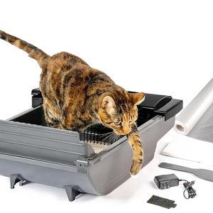Pet Zone Self Cleaning Semi Automatic Cat Litter Box - Smart Scoop Cat Litter Box with 18 Bags & Carbon Filter for Up to Two Cats 6-16 Pounds