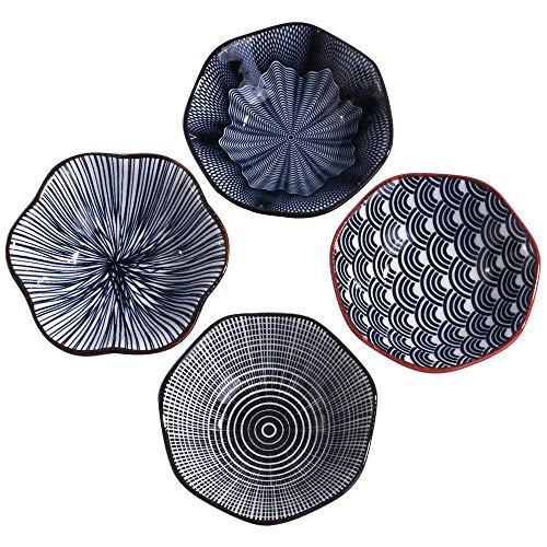 Ceramic Soy Sauce Dishes Set of 4 Serving Soy Sauce, Cold Dish (B)