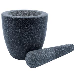 Kota Japan Large Natural Grey Granite Mortar & Pestle Stone Grinder for Spices, Seasonings, Pastes, Pestos and Guacamole