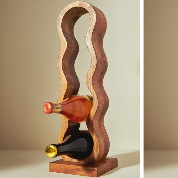 Wavy Wood Wine Rack